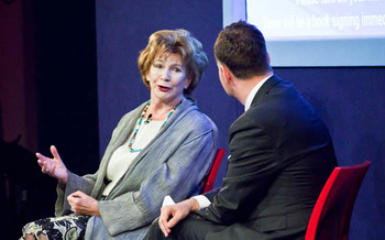 Edna O'Brien with Andrew O'Hagan (2011 event)