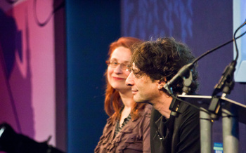 Neil Gaiman with Audrey Niffenegger (2011 event)