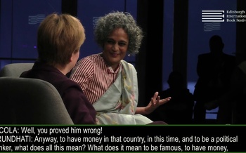 Arundhati Roy talks to Nicola Sturgeon at the Edinburgh International Book Festival