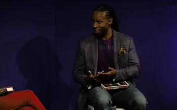Ibram X Kendi talks to DeRay Mckesson at the Edinburgh International Book Festival