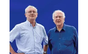 Frank Close with Peter Higgs (2012 event)