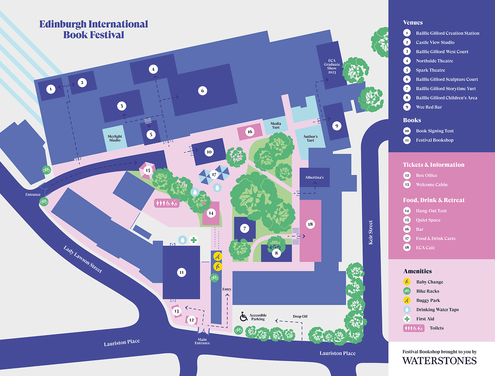 Edinburgh International Book Festival site map 2023 - Edinburgh College of Art
