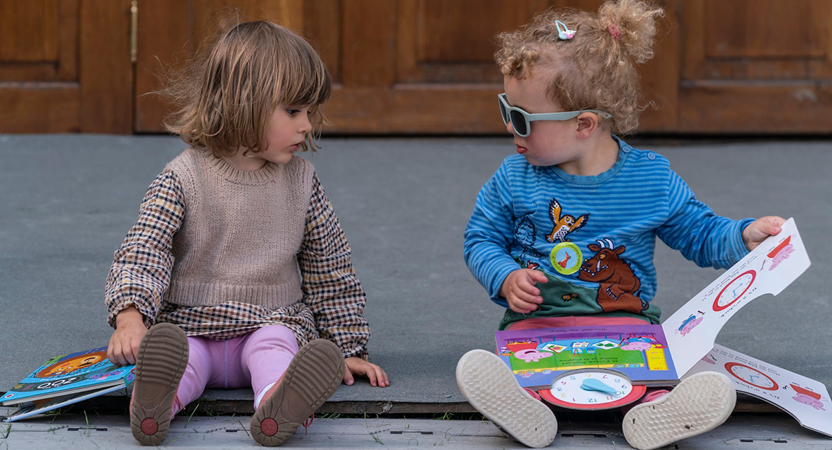 Kids with books photo